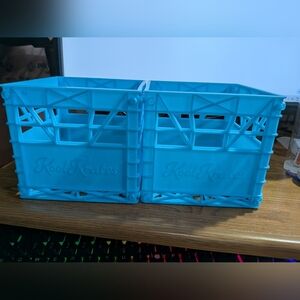 Lot Of 2 blue Vintage Rakstak Kool Krates CD Storage Organizer Stackable. New